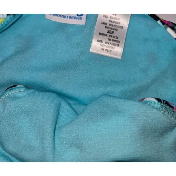 California Waves Womens Blue Floral Strappy Swim Bottom. XSmall - Picture 7 of 7